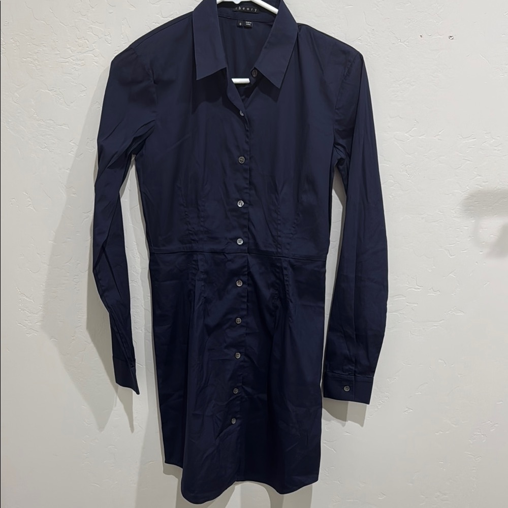 Theory Navy Blue Shirt Dress